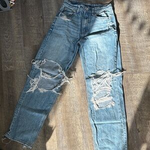 American Eagle Outfitters Women's Distressed Blue Jeans (Short)